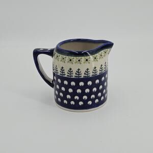 Polish Pottery Sm Pitcher Jug Boleslawiec Pine Trees Handmade in Poland -5 Cup